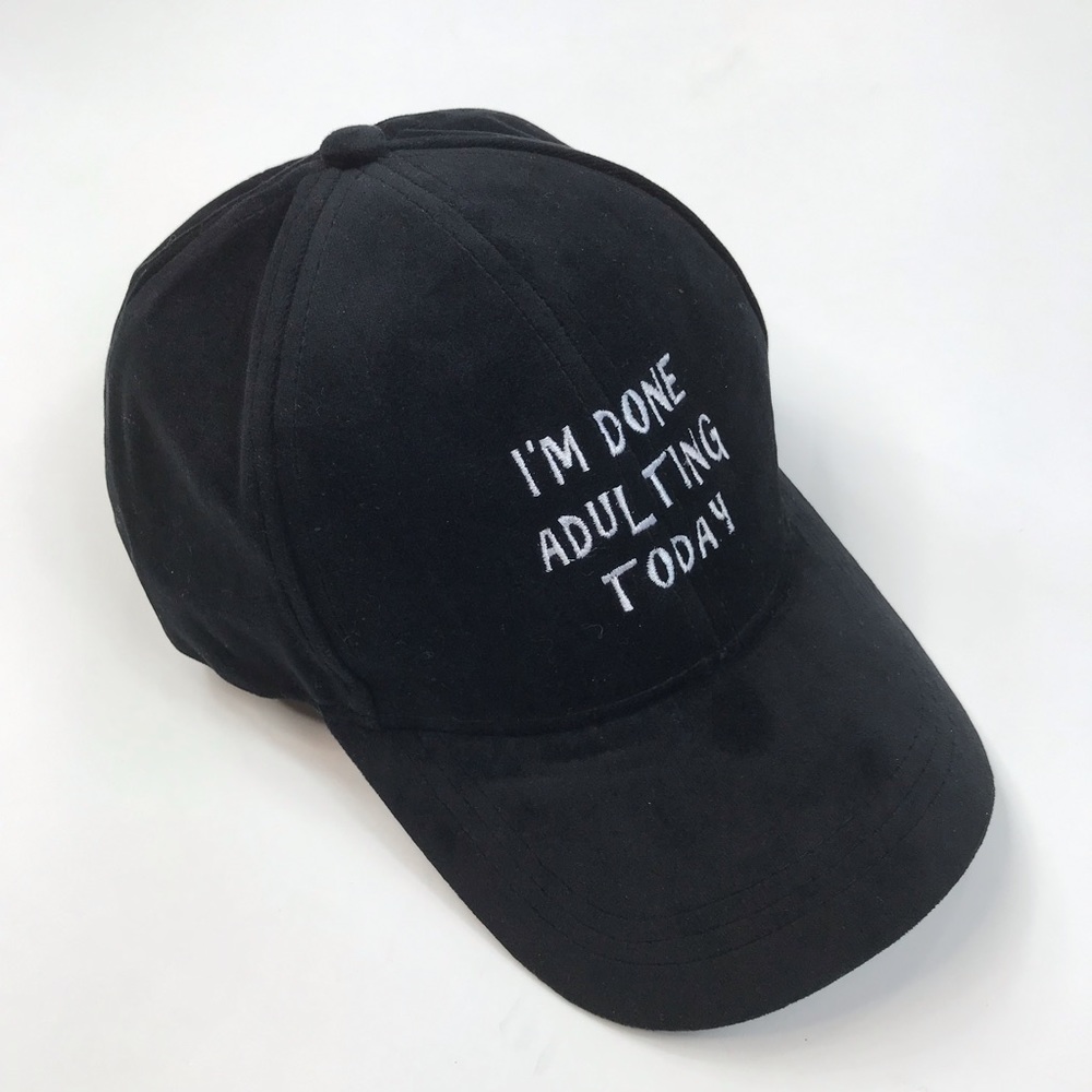 David & Young Done Adulting Black Crushed Velvet